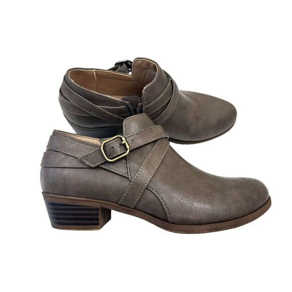 LifeStride Velocity 2.0 Adley Womens Taupe Faux Leather Ankle Booties SZ 6.5M - Picture 9 of 12